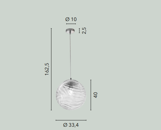 Sospensione sfera vetro ad onde 1XE27 non incl. trasparente d.33.4cm NEREIDE-G-S1-TR Sospensione sfera vetro ad onde 1XE27 non incl. trasparente d.33.4cm NEREIDE-G-S1-TR